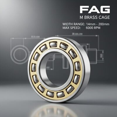 Rodamiento de rodillos esféricos FAG con jaula de latón M para aplicaciones de servicio pesado con rango de ancho de 14 mm a 200 mm y velocidad de hasta 6000 RPM