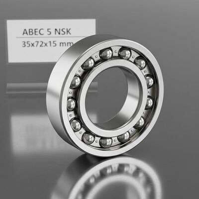 Rodamiento de bolas de precisión NSK ABEC 5 en acero cromado (GCr15) para aplicaciones de alta velocidad, tamaño 35x72x15 mm